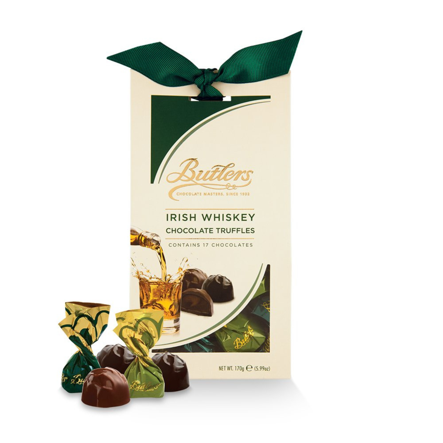 170g Irish Whiskey Milk & Dark Chocolate Truffles Tapered Box