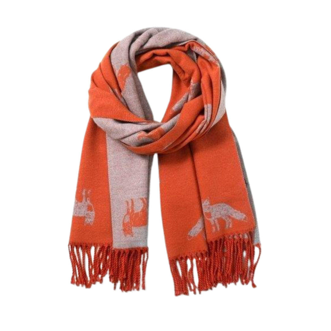 Reversible Fox Scarf Orange