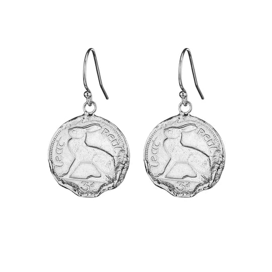 Sterling Silver 3 Pence Coin Earrings LOJ/LJHARESHE