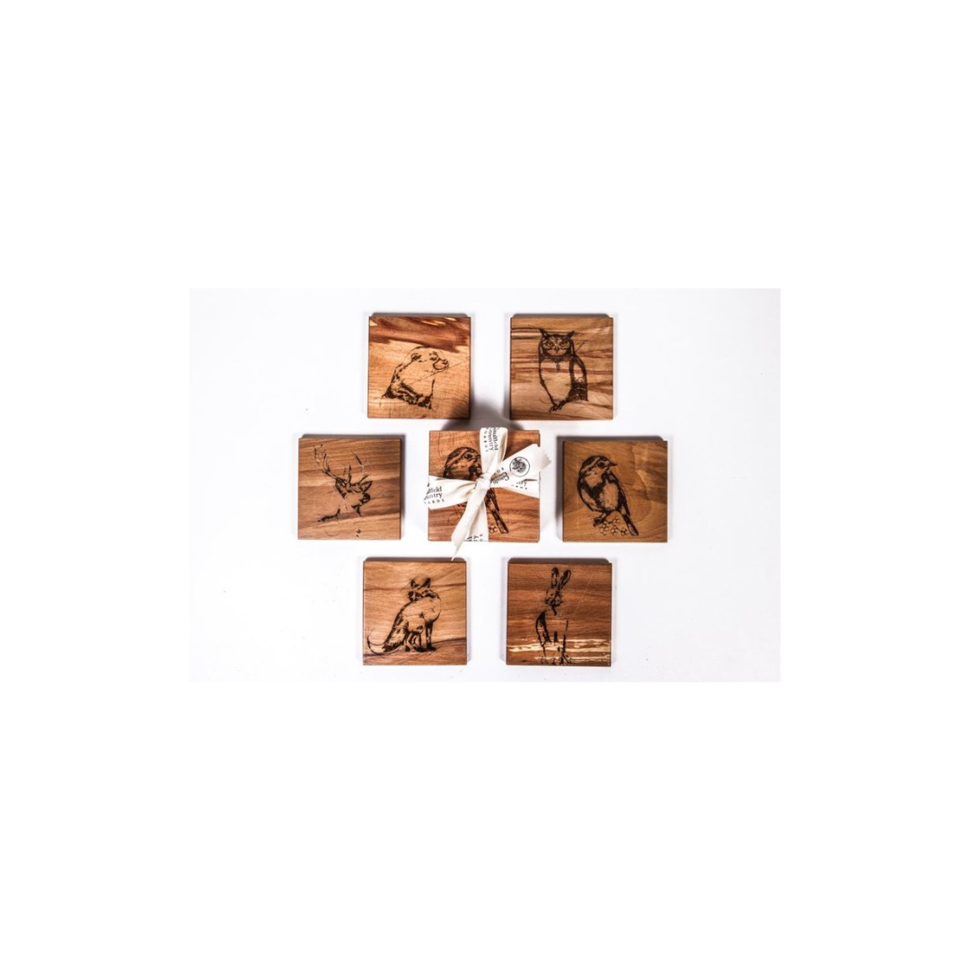 Badge Coasters Natural - Set of 6 main image 1