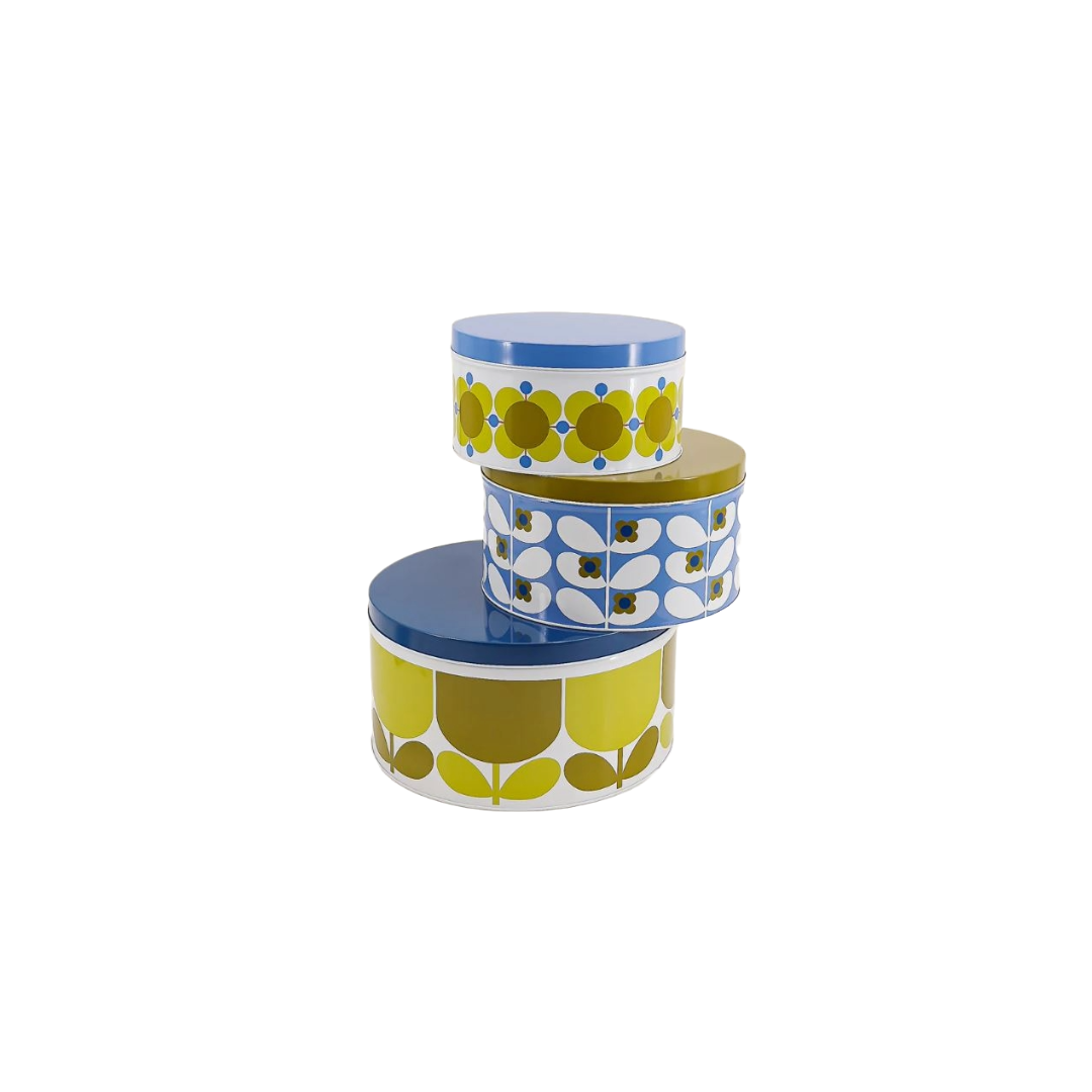 ORLA KIELY NESTING CAKE TINS - SET OF 3 (SUNFLOWER/SKY)