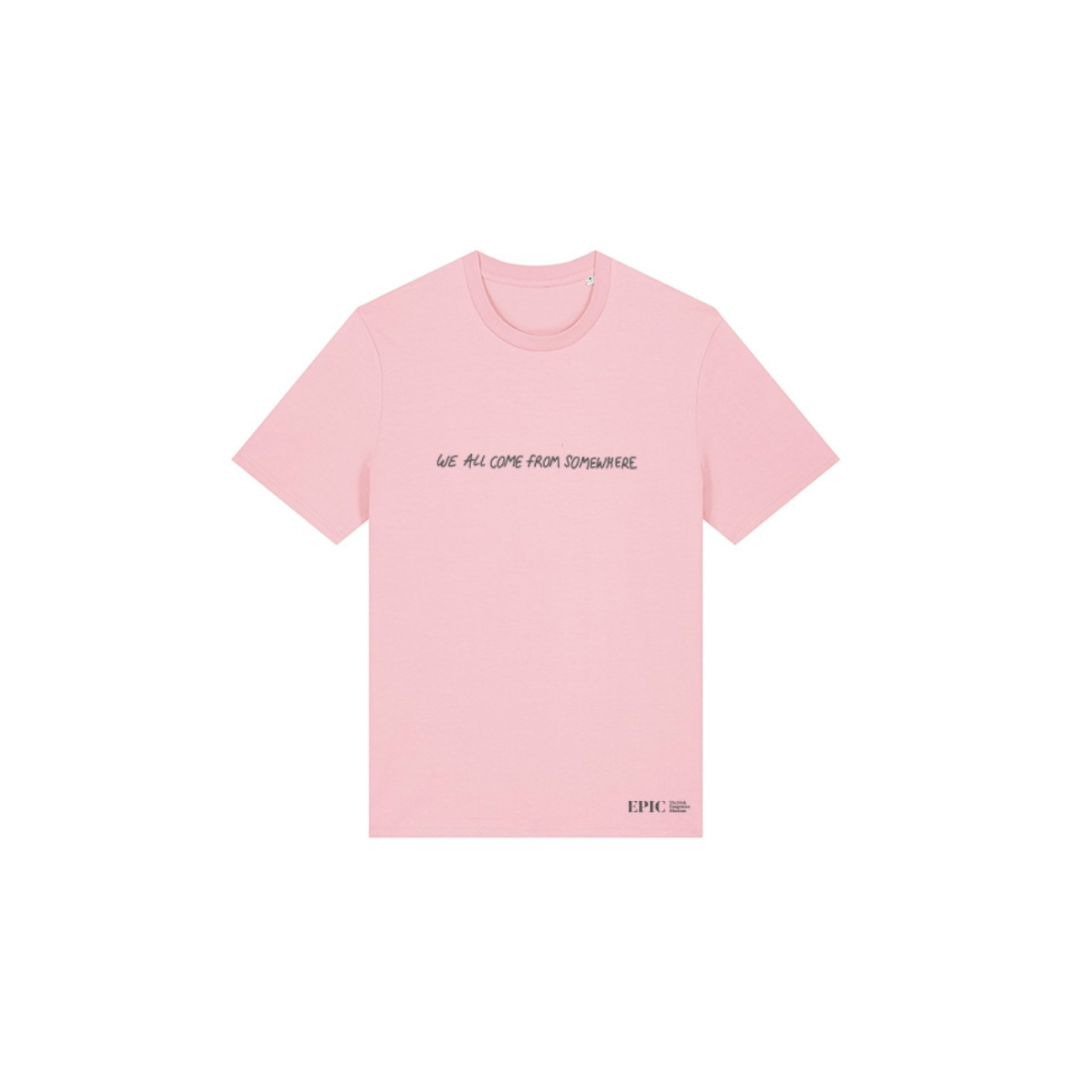 We All Come From Somewhere T-Shirt - Cotton Pink