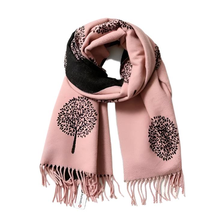 Reversible Tree of Life Scarf Black/Pink