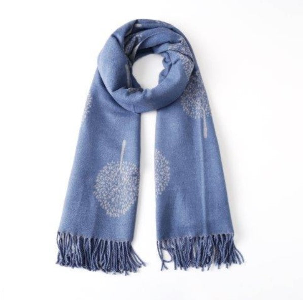 Reversible Tree of Life Scarf Blue