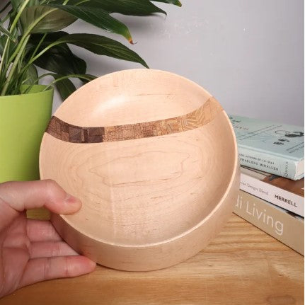 Maple Bowl with Gradient Stripe