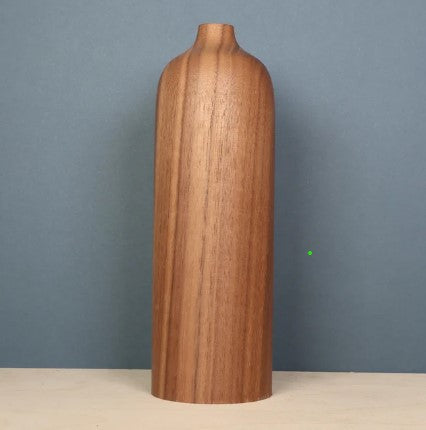 Walnut Vase with Gradient Pattern Stripe