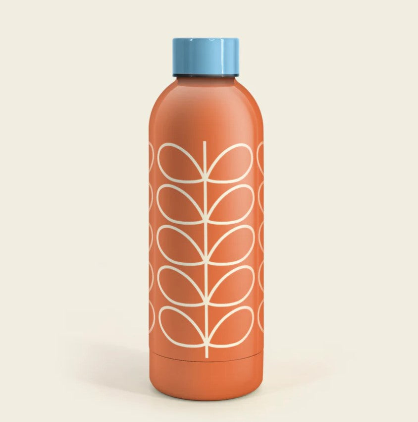 Stainless Steel Water Bottle - Orange Linear