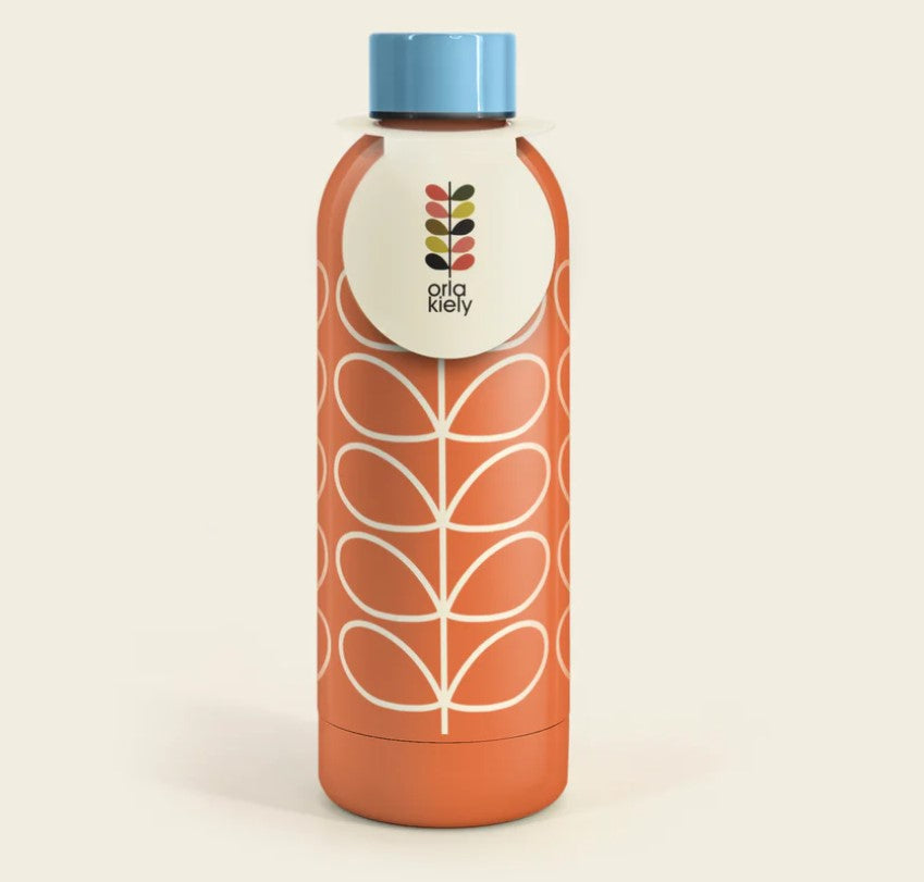Stainless Steel Water Bottle - Orange Linear