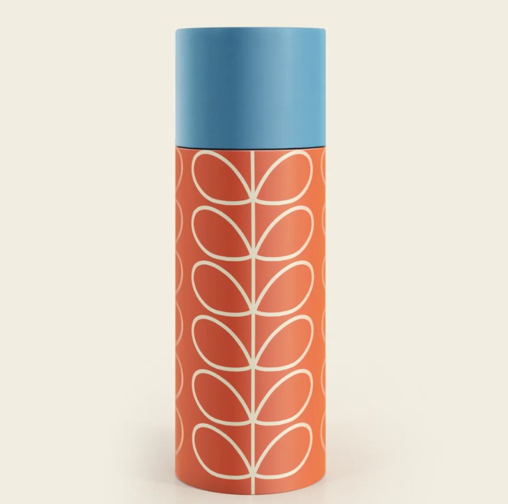 Stainless Steel Water Bottle - Orange Linear