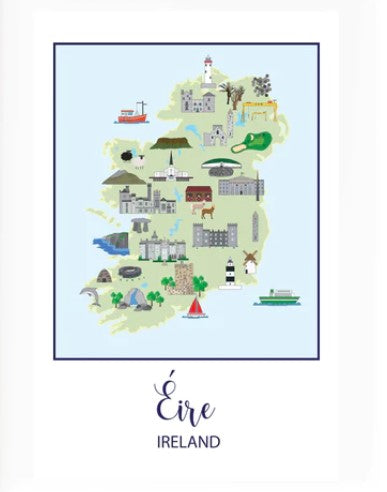 Map of Ireland - A3 Print
