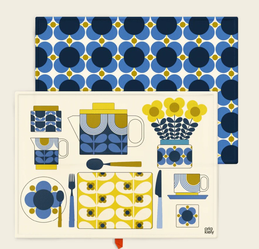 Set of 2 Tea Towels - Atomic Flower Navy
