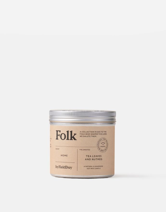 Folk Tin Candle - Home