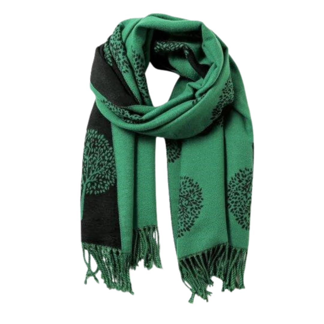Reversible Tree of Life Scarf Green