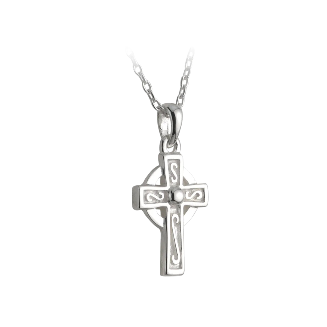 SILVER KIDS CELTIC CROSS PENDANT - S44722