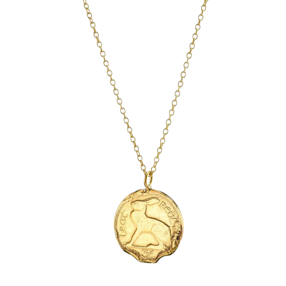 Gold Vermeil 3 Pence Coin Necklace LOJ/LJHAREGVN
