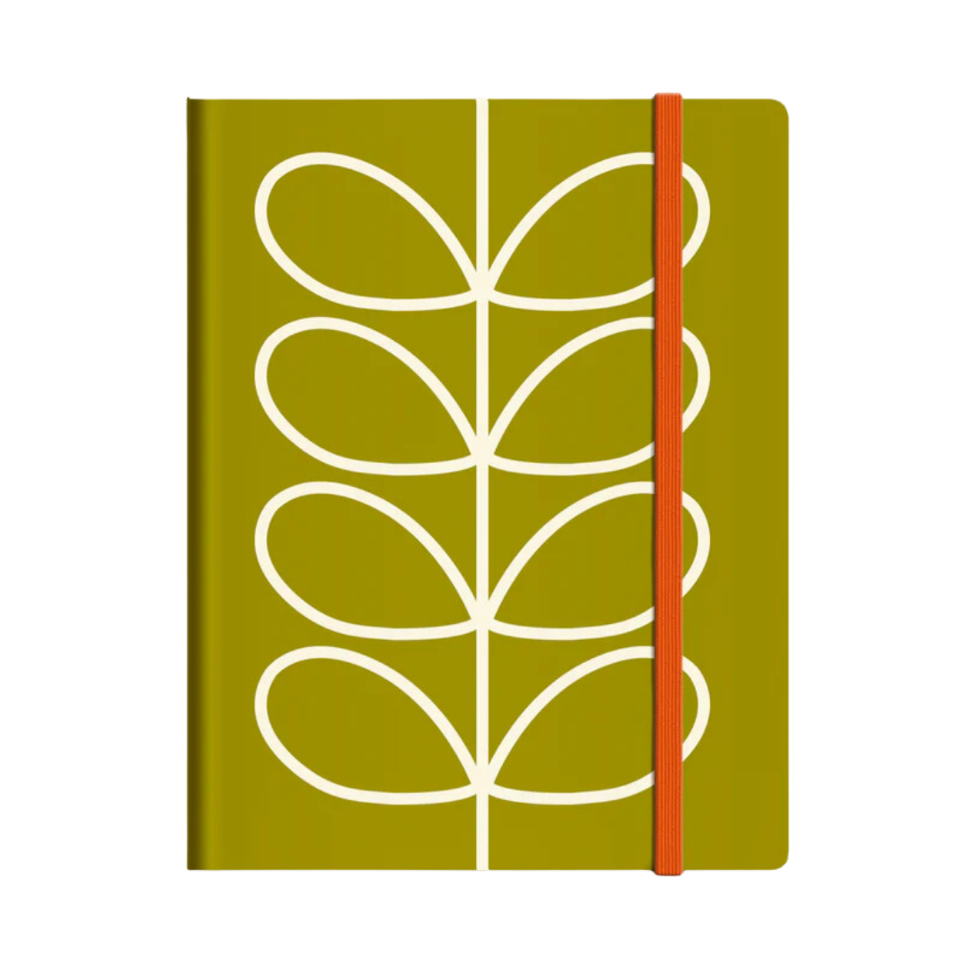 ORLA KIELY A4 NOTEBOOK LINEAR STEM OLIVE