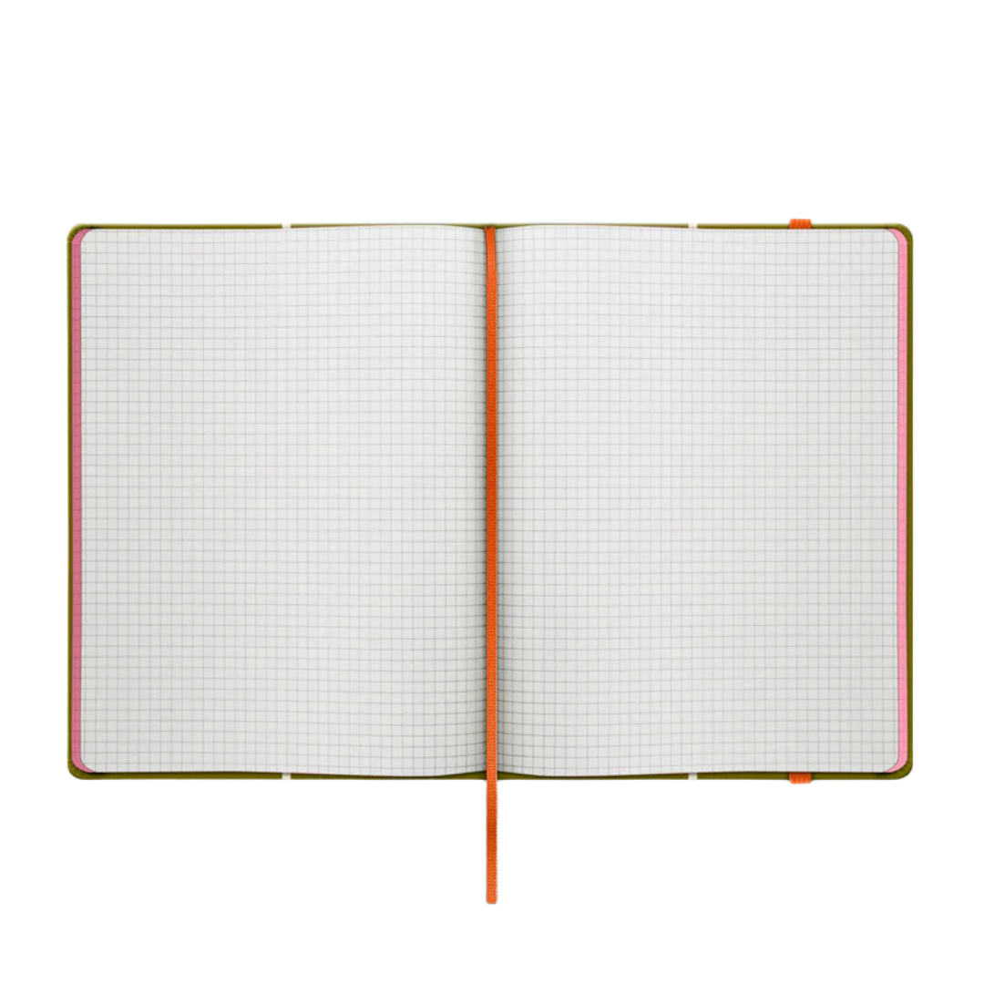 ORLA KIELY A4 NOTEBOOK LINEAR STEM OLIVE