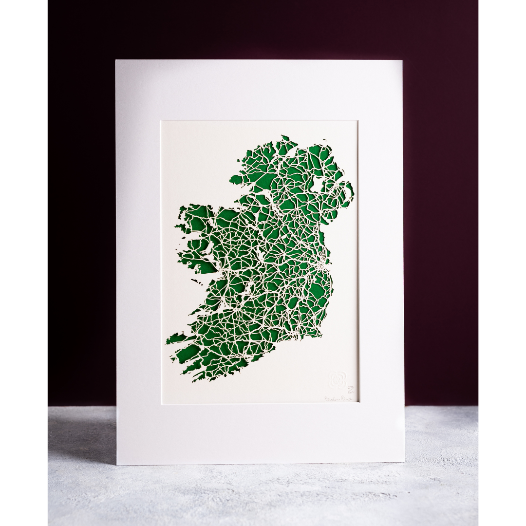 Map of Ireland Papercut - Unframed