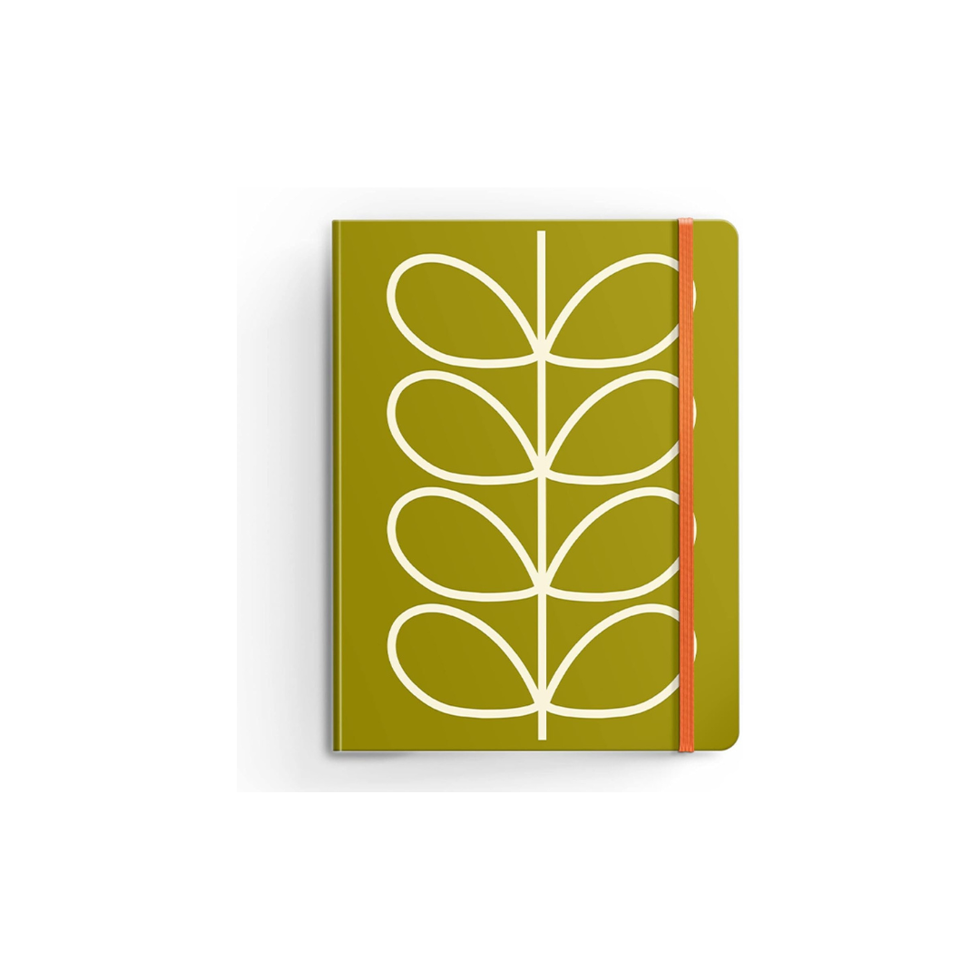 ORLA KIELY A4 NOTEBOOK LINEAR STEM OLIVE