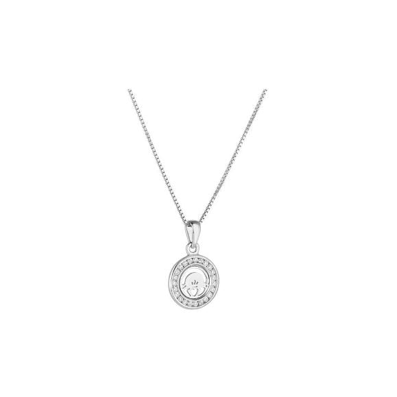 S/S KIDS CZ CLADDAGH PENDANT - S47009