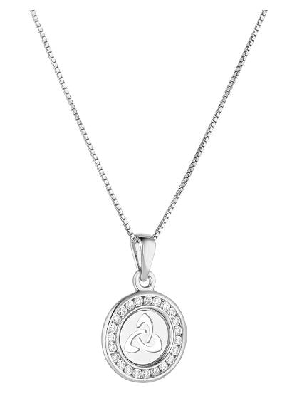 S/S KIDS CZ TRINITY KNOT PENDANT - S47010