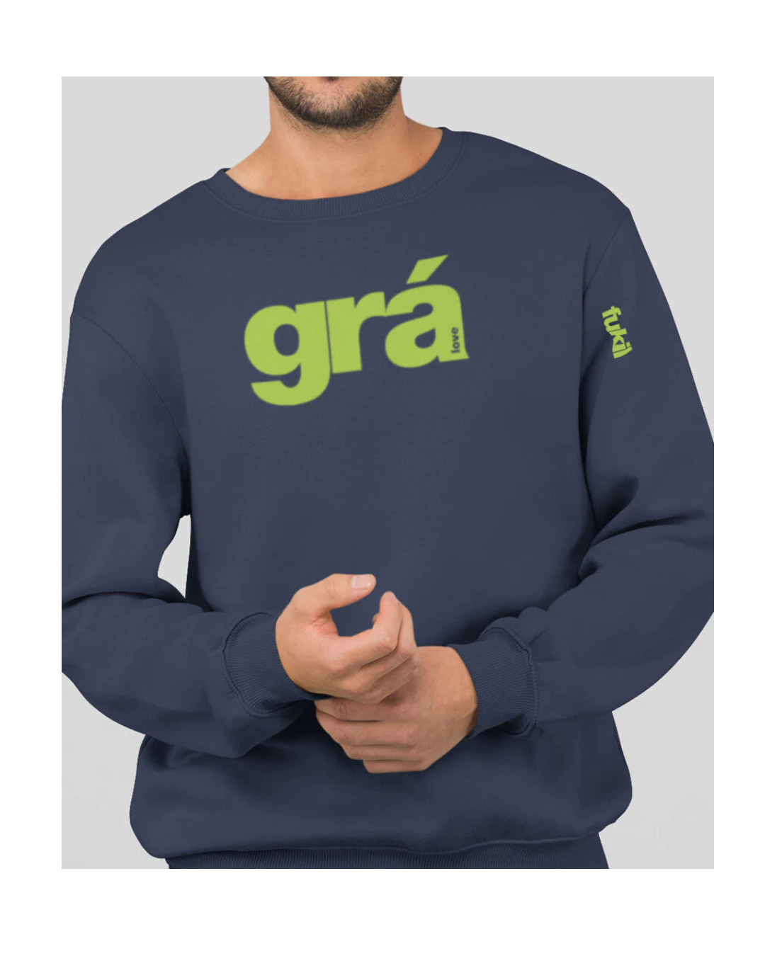 Grá Sweatshirt - Ink Navy - Lime