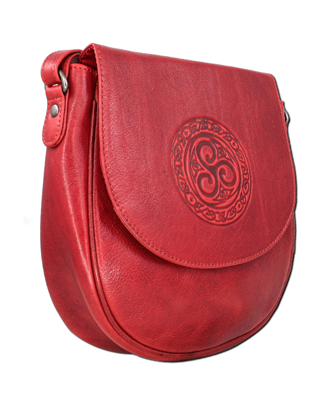 12009 RED, Saddle Ladies Leather Bag RED