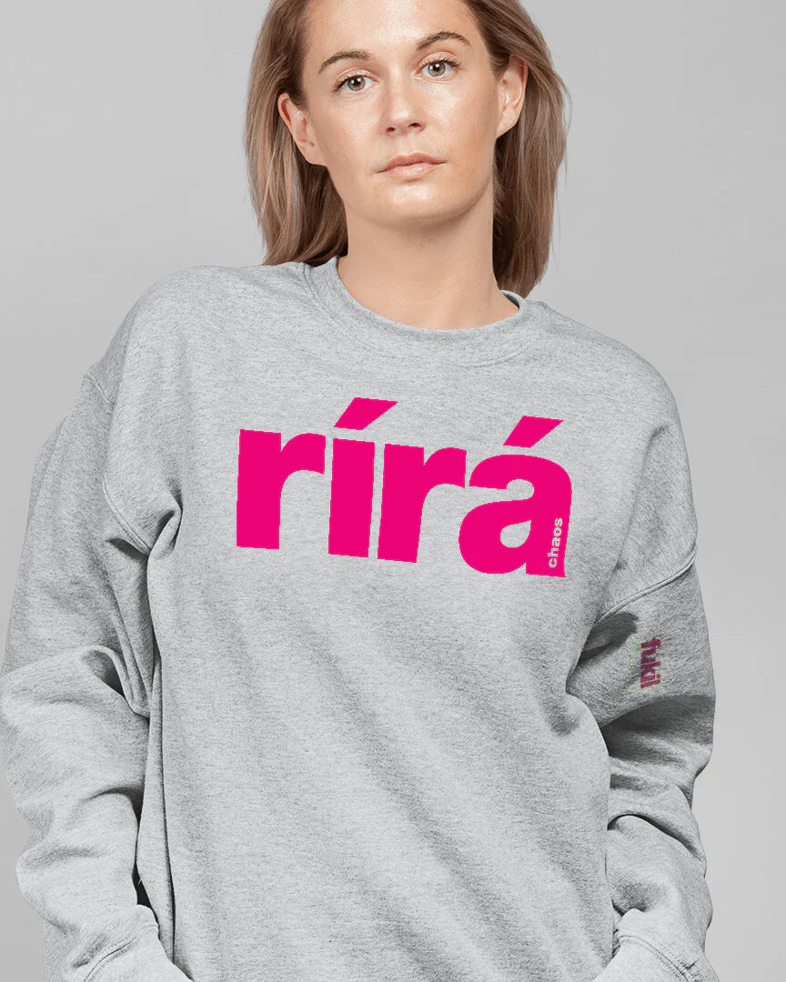 Rírá Sweatshirt - Heather Grey - Pink