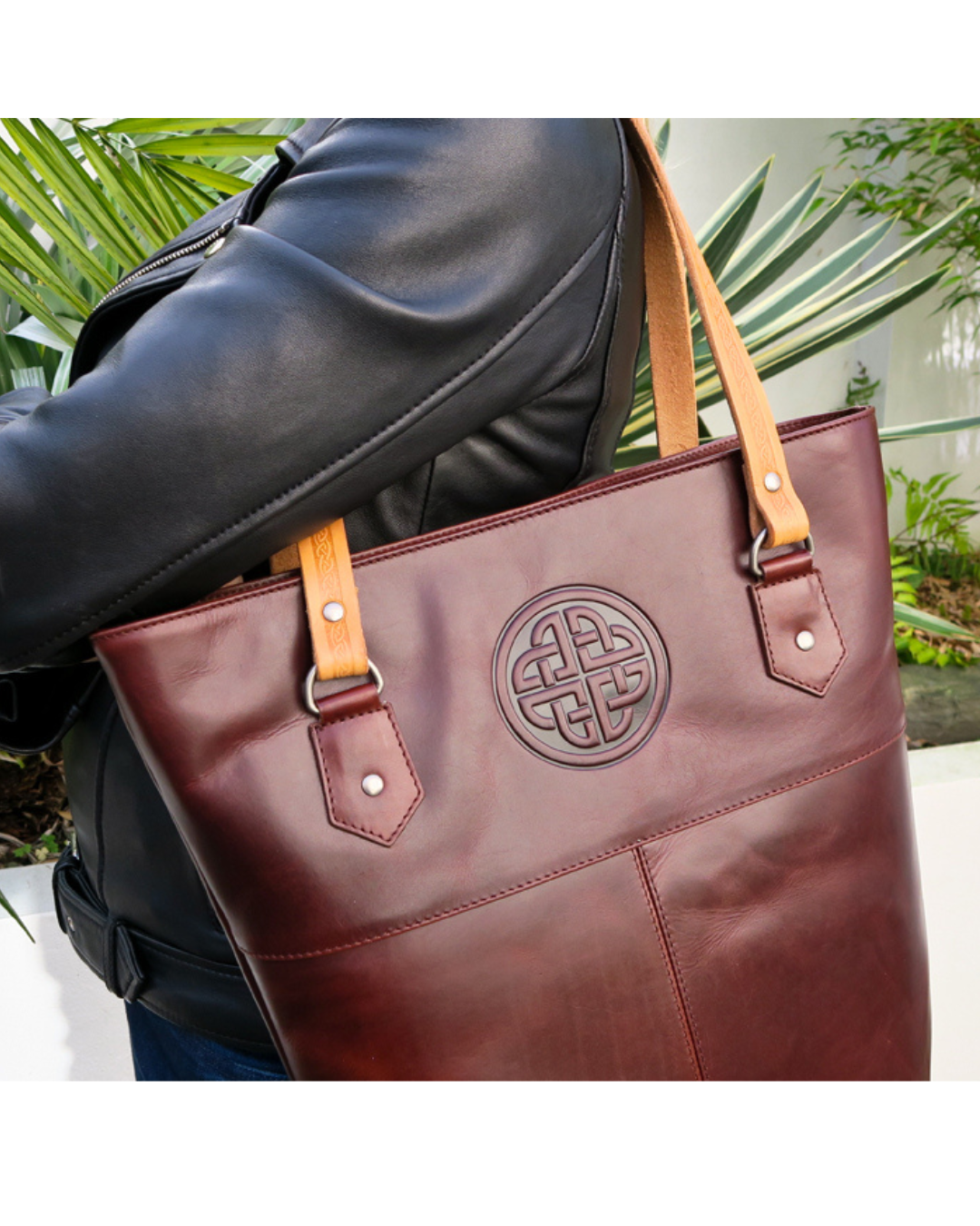 12004 BRN, Ladies Leather Tote Bag BRN