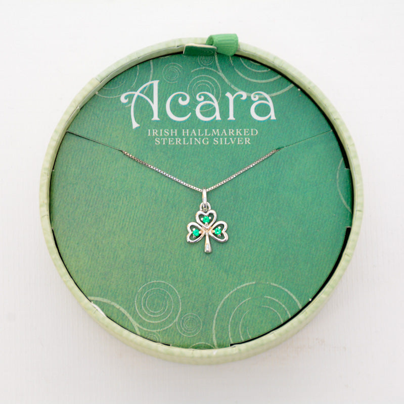Acara Sterling Silver Necklaces - Shamrock Green