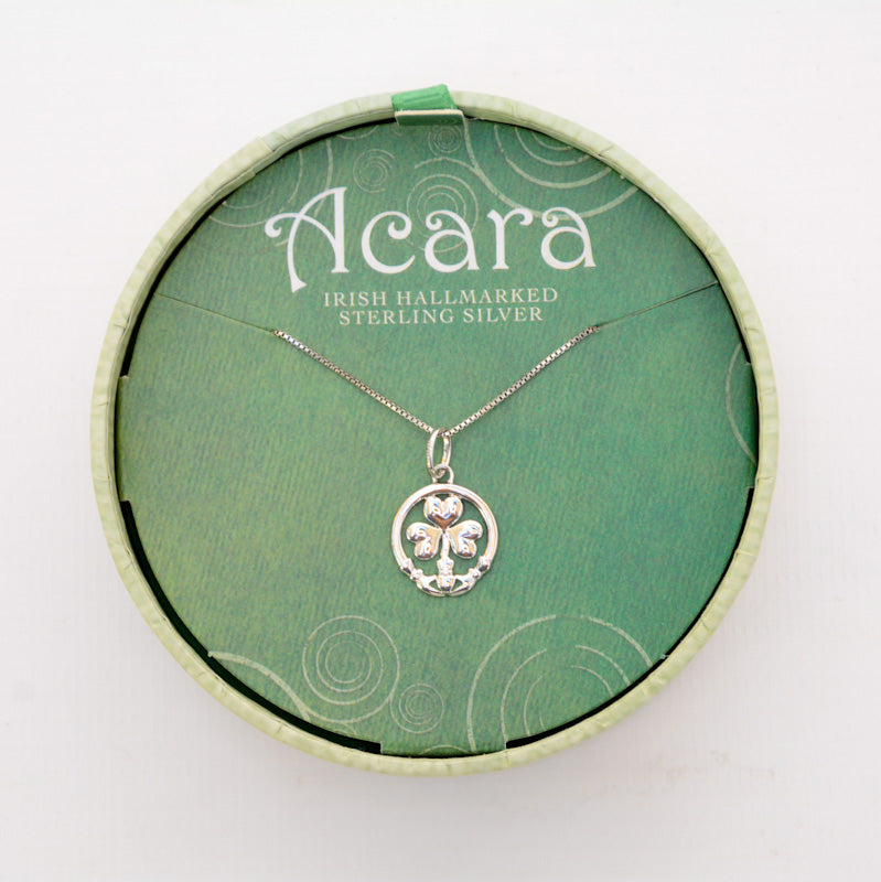 Acara Sterling Silver Necklaces - Shamrock /Claddagh