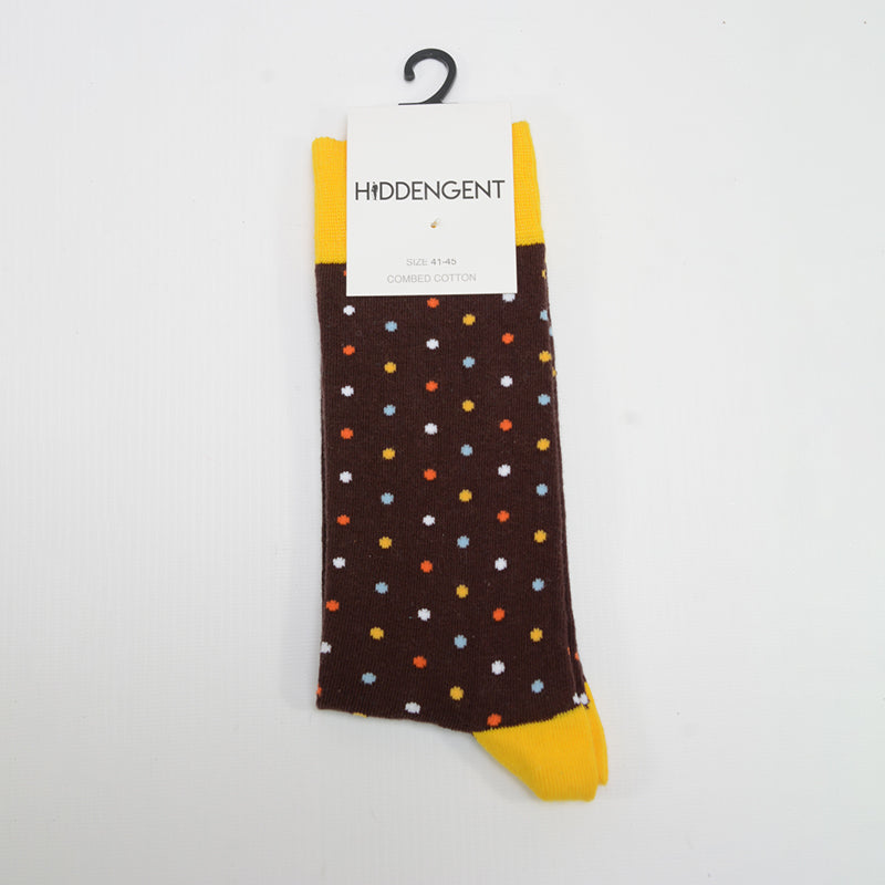HiddenGent Socks - Brown & Yellow Spots