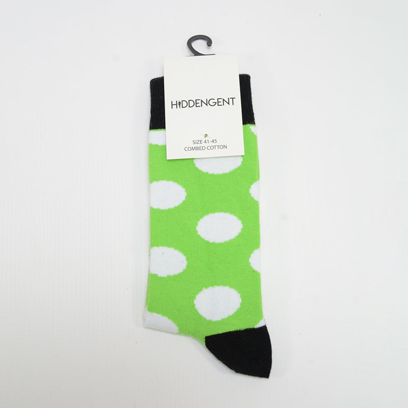 HiddenGent Socks - Green & White Spots