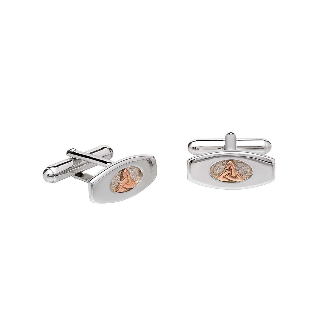 Trinity Knot Sterling Silver and Rose Gold Cufflinks